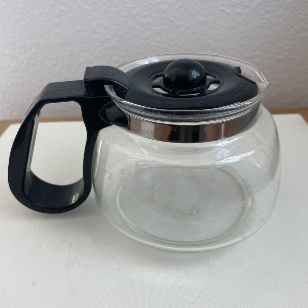 MR COFFEE 4 CUP‎ GLASS REPLACEMENT POT CARAFE DECANTER BLACK Lid W/ Handle